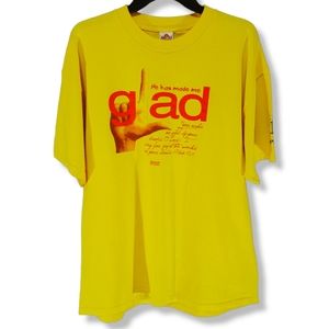 2010 Kerusso Jesus T Shirt Mens Size XL Yellow Short Sleeve Christian Verse Tee
